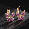 image:imageAustrian Crystal Butterfly Dangle Drop Earrings for Women  14K gold plated brassvibrant colorssecure leverbackexquisite butterfly designgift boxRose Main CrystalRose Goldtone