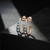 image:imageAustrian Crystal Chunky Half Hoop Dangle Earrings for Women  14K gold plated brassround austrian crystalchunky hoop earringsbutterfly claspgift boxAquamarine