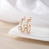 image:imageAustrian Crystal Chunky Half Hoop Dangle Earrings for Women  14K gold plated brassround austrian crystalchunky hoop earringsbutterfly claspgift boxAurora Borealis