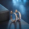 image:imageAustrian Crystal Chunky Half Hoop Dangle Earrings for Women  14K gold plated brassround austrian crystalchunky hoop earringsbutterfly claspgift boxAurora Borealis