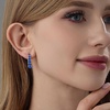 image:imageAustrian Crystal Chunky Half Hoop Dangle Earrings for Women  14K gold plated brassround austrian crystalchunky hoop earringsbutterfly claspgift boxBlue