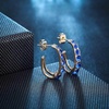image:imageAustrian Crystal Chunky Half Hoop Dangle Earrings for Women  14K gold plated brassround austrian crystalchunky hoop earringsbutterfly claspgift boxBlue