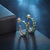 image:imageAustrian Crystal Chunky Half Hoop Dangle Earrings for Women  14K gold plated brassround austrian crystalchunky hoop earringsbutterfly claspgift boxGreen