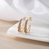 image:imageAustrian Crystal Chunky Half Hoop Dangle Earrings for Women  14K gold plated brassround austrian crystalchunky hoop earringsbutterfly claspgift boxLight Topaz