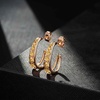 image:imageAustrian Crystal Chunky Half Hoop Dangle Earrings for Women  14K gold plated brassround austrian crystalchunky hoop earringsbutterfly claspgift boxLight Topaz