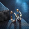 image:imageAustrian Crystal Chunky Half Hoop Dangle Earrings for Women  14K gold plated brassround austrian crystalchunky hoop earringsbutterfly claspgift boxMultiColored