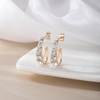 image:imageAustrian Crystal Chunky Half Hoop Dangle Earrings for Women  14K gold plated brassround austrian crystalchunky hoop earringsbutterfly claspgift boxWhite