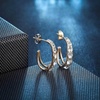 image:imageAustrian Crystal Chunky Half Hoop Dangle Earrings for Women  14K gold plated brassround austrian crystalchunky hoop earringsbutterfly claspgift boxWhite