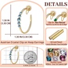 image:imageAustrian Crystal Clip On Hoop Earrings for Women  14K gold plated brassround crystalnonpierced cliponsoft silicone padsgift boxAquamarine