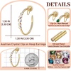 image:imageAustrian Crystal Clip On Hoop Earrings for Women  14K gold plated brassround crystalnonpierced cliponsoft silicone padsgift boxAurora Borealis