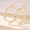 image:imageAustrian Crystal Clip On Hoop Earrings for Women  14K gold plated brassround crystalnonpierced cliponsoft silicone padsgift boxAurora Borealis