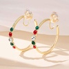 image:imageAustrian Crystal Clip On Hoop Earrings for Women  14K gold plated brassround crystalnonpierced cliponsoft silicone padsgift boxChristmas Glow