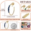 image:imageAustrian Crystal Clip On Hoop Earrings for Women  14K gold plated brassround crystalnonpierced cliponsoft silicone padsgift boxDark Blue