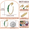 image:imageAustrian Crystal Clip On Hoop Earrings for Women  14K gold plated brassround crystalnonpierced cliponsoft silicone padsgift boxEmerald