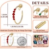 image:imageAustrian Crystal Clip On Hoop Earrings for Women  14K gold plated brassround crystalnonpierced cliponsoft silicone padsgift boxRed