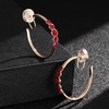 image:imageAustrian Crystal Clip On Hoop Earrings for Women  14K gold plated brassround crystalnonpierced cliponsoft silicone padsgift boxRed