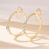 image:imageAustrian Crystal Clip On Hoop Earrings for Women  14K gold plated brassround crystalnonpierced cliponsoft silicone padsgift boxWhite Clear