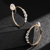 image:imageAustrian Crystal Clip On Hoop Earrings for Women  14K gold plated brassround crystalnonpierced cliponsoft silicone padsgift boxWhite Clear