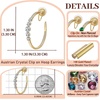 image:imageAustrian Crystal Clip On Hoop Earrings for Women  14K gold plated brassround crystalnonpierced cliponsoft silicone padsgift boxWhite Clear