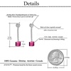image:imageAustrian Crystal Cube Dangle Drop Earrings for Women  925 Sterling Silver Posttassel chian14K white gold plated brassgift boxFuchsia