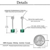 image:imageAustrian Crystal Cube Dangle Drop Earrings for Women  925 Sterling Silver Posttassel chian14K white gold plated brassgift boxGreen