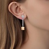 image:imageAustrian Crystal Cube Dangle Drop Earrings for Women  925 Sterling Silver Posttassel chian14K white gold plated brassgift boxLight Topaz