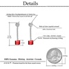 image:imageAustrian Crystal Cube Dangle Drop Earrings for Women  925 Sterling Silver Posttassel chian14K white gold plated brassgift boxRed