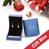 image:imageAustrian Crystal Cube Dangle Drop Earrings for Women  925 Sterling Silver Posttassel chian14K white gold plated brassgift boxRed