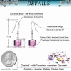 image:imageAustrian Crystal Cube Drop Dangle Earrings for Women Fashion 14K Gold Plated Hypoallergenic JewelryAmethyst