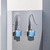 image:imageAustrian Crystal Cube Drop Dangle Earrings for Women Fashion 14K Gold Plated Hypoallergenic JewelryAquamarine