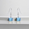image:imageAustrian Crystal Cube Drop Dangle Earrings for Women Fashion 14K Gold Plated Hypoallergenic JewelryAquamarine