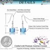image:imageAustrian Crystal Cube Drop Dangle Earrings for Women Fashion 14K Gold Plated Hypoallergenic JewelryAquamarine