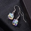 image:imageAustrian Crystal Cube Drop Dangle Earrings for Women Fashion 14K Gold Plated Hypoallergenic JewelryAurora Borealis
