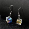 image:imageAustrian Crystal Cube Drop Dangle Earrings for Women Fashion 14K Gold Plated Hypoallergenic JewelryAurora Borealis