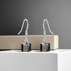 image:imageAustrian Crystal Cube Drop Dangle Earrings for Women Fashion 14K Gold Plated Hypoallergenic JewelryBlack