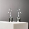 image:imageAustrian Crystal Cube Drop Dangle Earrings for Women Fashion 14K Gold Plated Hypoallergenic JewelryBlack