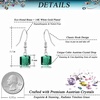 image:imageAustrian Crystal Cube Drop Dangle Earrings for Women Fashion 14K Gold Plated Hypoallergenic JewelryGreen