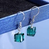 image:imageAustrian Crystal Cube Drop Dangle Earrings for Women Fashion 14K Gold Plated Hypoallergenic JewelryGreen