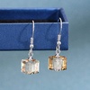 image:imageAustrian Crystal Cube Drop Dangle Earrings for Women Fashion 14K Gold Plated Hypoallergenic JewelryLight Topaz