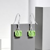 image:imageAustrian Crystal Cube Drop Dangle Earrings for Women Fashion 14K Gold Plated Hypoallergenic JewelryPeridot