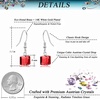 image:imageAustrian Crystal Cube Drop Dangle Earrings for Women Fashion 14K Gold Plated Hypoallergenic JewelryRed