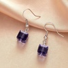 image:imageAustrian Crystal Cube Drop Dangle Earrings for Women Fashion 14K Gold Plated Hypoallergenic JewelryTanzanite