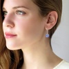 image:imageAustrian Crystal Cube Drop Dangle Earrings for Women Fashion 14K Gold Plated Hypoallergenic JewelryTanzanite