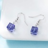 image:imageAustrian Crystal Cube Drop Dangle Earrings for Women Fashion 14K Gold Plated Hypoallergenic JewelryTanzanite