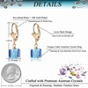 image:imageAustrian Crystal Cube Drop Earrings for Women Leverback Dangle Earrings 14K Gold Plated Hypoallergenic JewelryAquamarine