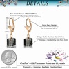 image:imageAustrian Crystal Cube Drop Earrings for Women Leverback Dangle Earrings 14K Gold Plated Hypoallergenic JewelryBlack