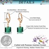 image:imageAustrian Crystal Cube Drop Earrings for Women Leverback Dangle Earrings 14K Gold Plated Hypoallergenic JewelryGreen