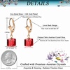 image:imageAustrian Crystal Cube Drop Earrings for Women Leverback Dangle Earrings 14K Gold Plated Hypoallergenic JewelryRed
