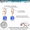 image:imageAustrian Crystal Cube Drop Earrings for Women Leverback Dangle Earrings 14K Gold Plated Hypoallergenic JewelrySapphire
