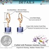 image:imageAustrian Crystal Cube Drop Earrings for Women Leverback Dangle Earrings 14K Gold Plated Hypoallergenic JewelryTanzanite